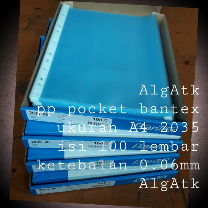 

Promo Pp Pocket Bantex 2035-08 Size A4. Isi 100 Lembar.