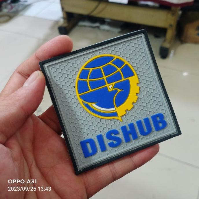 

\\\\\] patch rubber pvc logo dishub ukuran 10x10cm