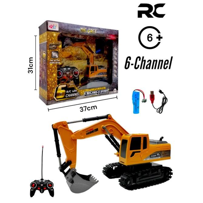 Diskon  Mainan Miniatur Rc Excavator Die Cast Alloy 1:24 Remote 2.4Ghz Beko - Langsung Kirim