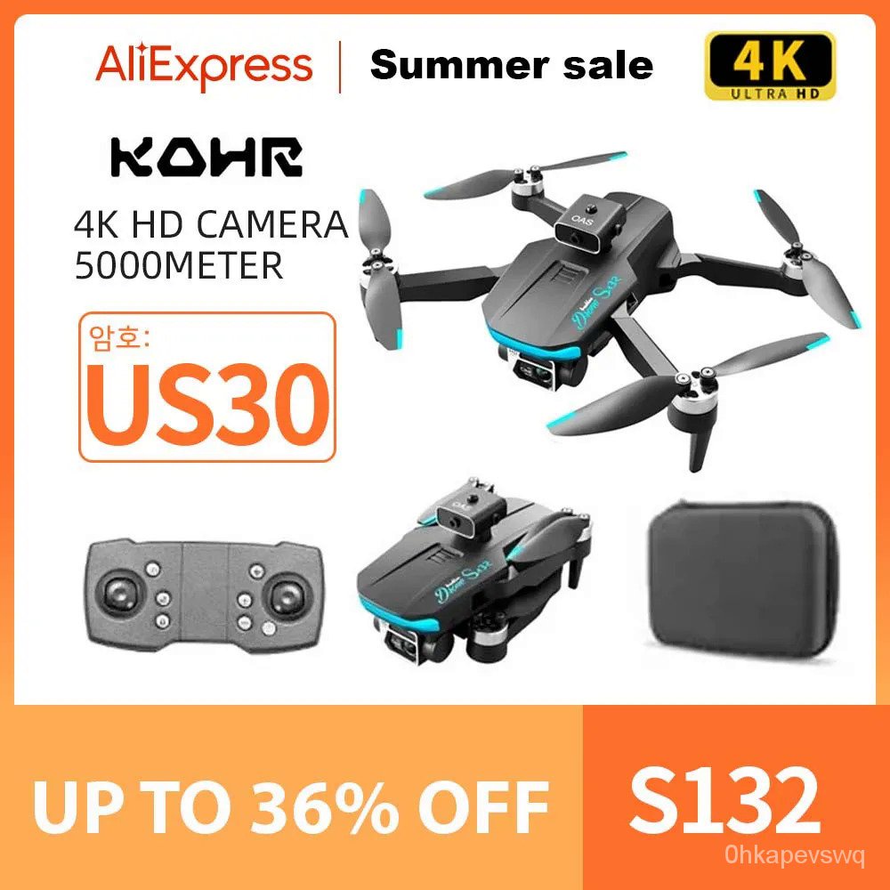 Kodr S132 Drone 8K HD Ganda Kamera GPS, Mainan Quadcopter Lipat Profesional Helikopter RC Motor Tanp