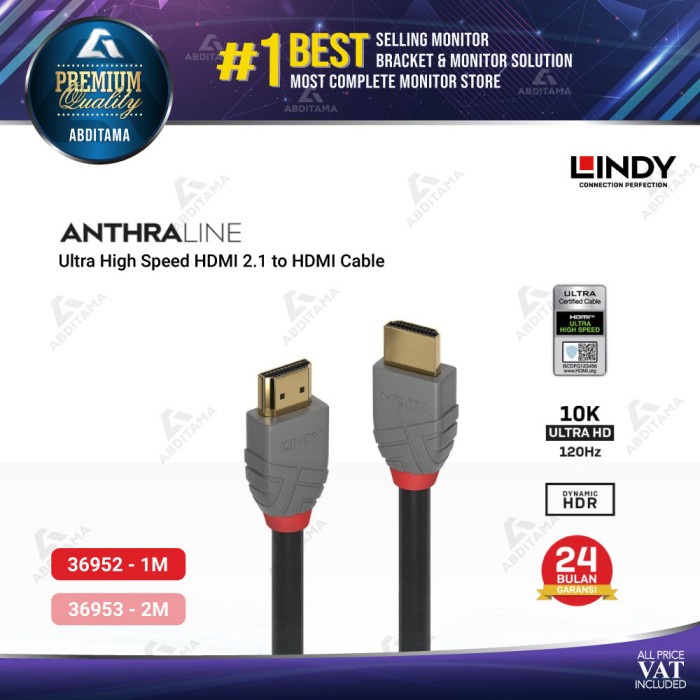 Terbaru Kabel Hdmi Lindy Hdmi 2.1 Ultra High Speed Hdmi To Hdmi Anthra - 3695X Promo Terlaris