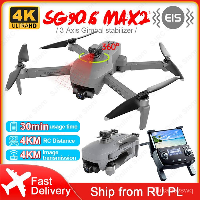 ZLL SG906 Max2 Drone dengan Kamera HD 4K, Drone Quadcopter RC SG906 Max2 Profesional dengan Gimbal 3
