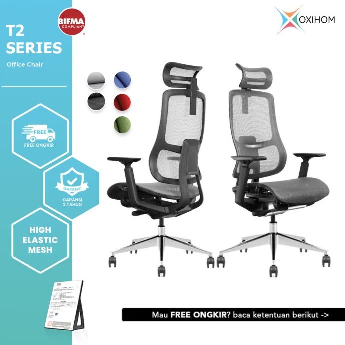 Oxihom T2 Full Mesh Kursi Kantor Kursi Gaming Belajar Jaring Hidrolik