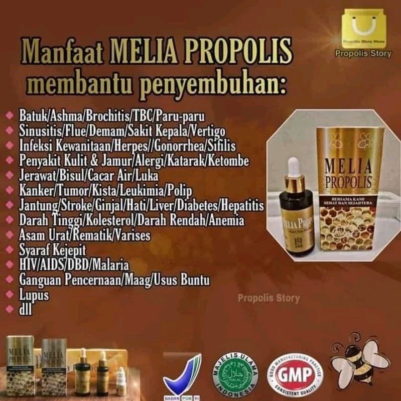 

[PROMO] Propolis Gold Melia Sehat Herbal Science 6ML 1BOX 7botol