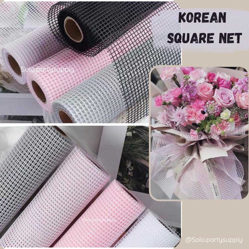 

Big Sale (Sw) Terlaris Flower Mesh Korean Square Net Korean Jaring2 Net Roll Jaring Besar Polynet Spider Mesh Roll Untuk Buket Wedding/Wisuda Murah