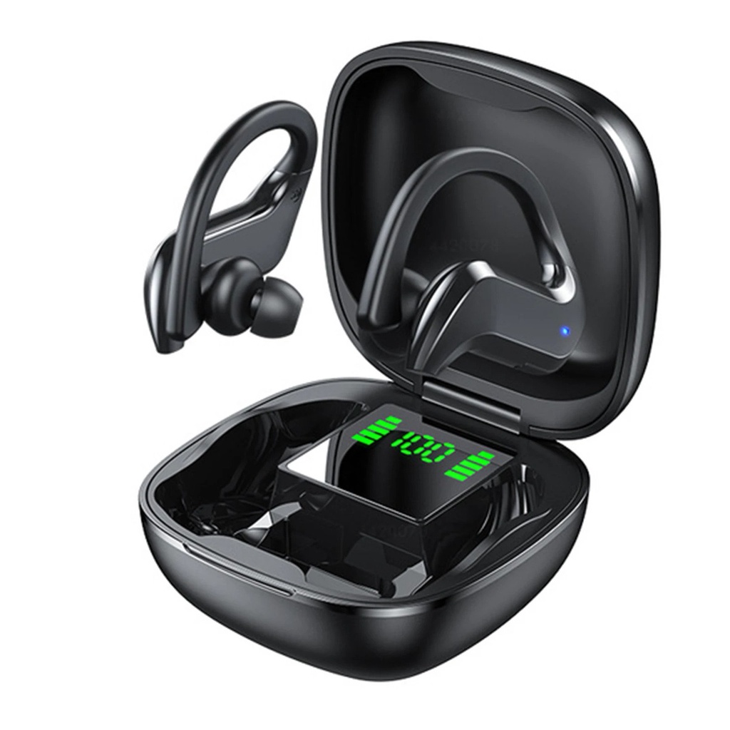 MD03 Headset Gaming Bluetooth 5.0, Headset Nirkabel IPX5 Tahan Air, Kait Telinga Kontrol Sentuh Earo