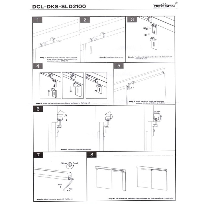 Door Closer Sliding Dekkson Dcl 2100 Penutup Pintu Geser Sliding Check
