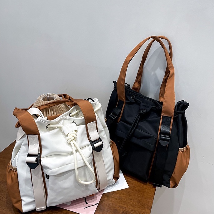 BEST SELLER Hayden Alegra Bag Tote Bag Polos Gaya Kekinian Tas Tote Nilon Anti Air Fashionable