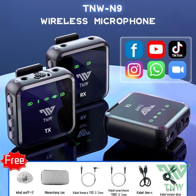 TNW-N9/N8 Wireless Microphone Mic Wireless Clip on Mikrofon Youtuber