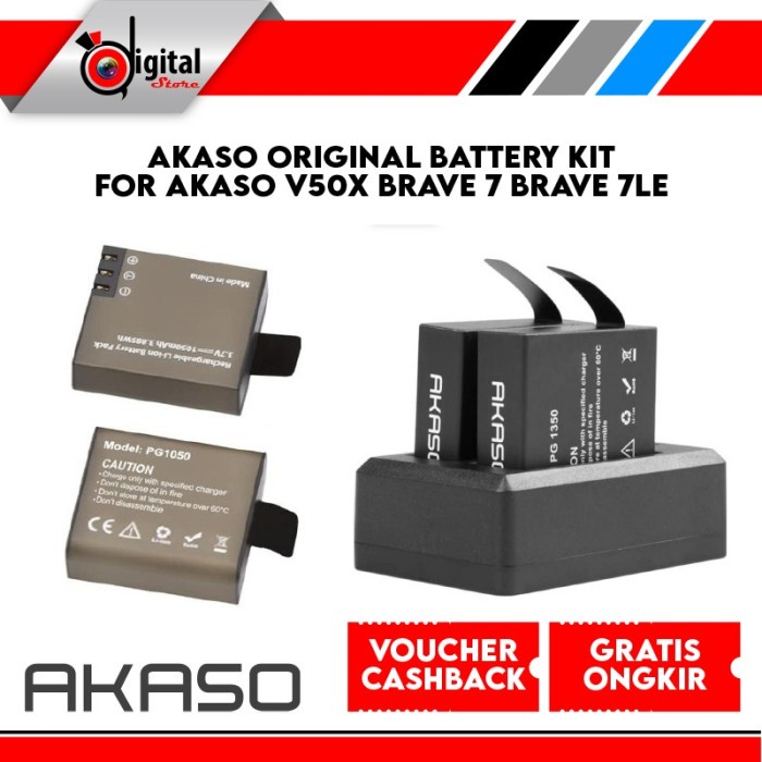 Jual AKASO Battery Kit For Akaso V50X Brave 7 Brave 7LE Original