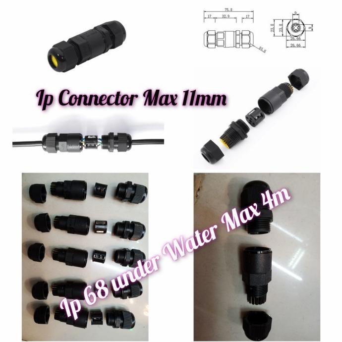 IP Connector IP68 IP 68 Sambungan Kabel Waterproof 4 Pin - Underwater