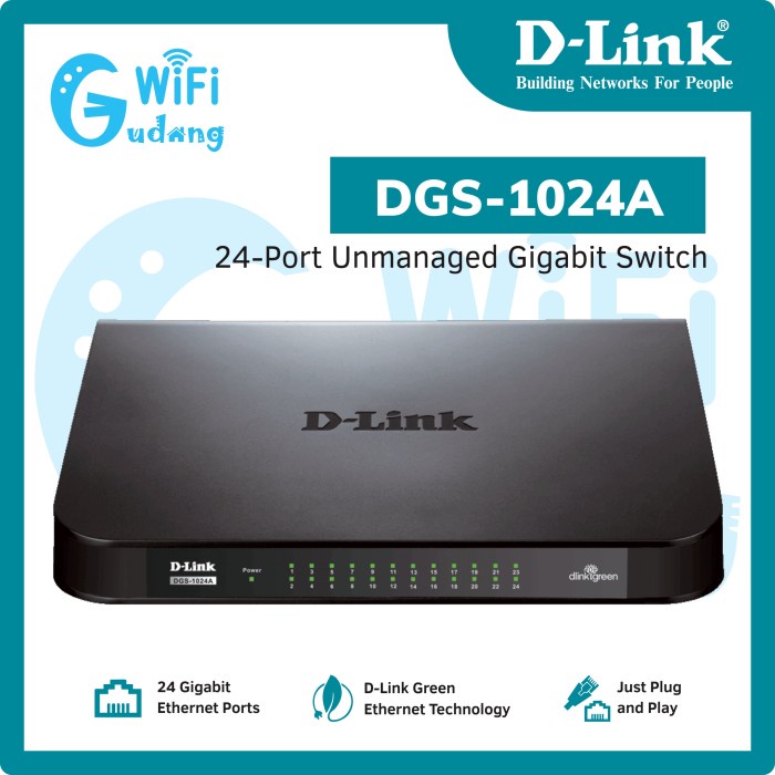 DLINK DGS-1024A 24 PORT GIGABIT UNMANAGED SWITCH