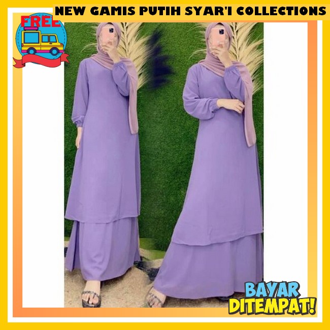 Ready Real PictGamis Bangkok Anasui Putih Free Belt Cantik Import Bisa Cod Gamis Malaysia Size M L X