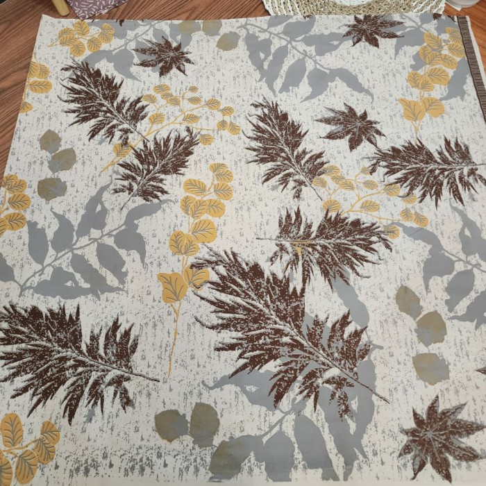 Sahi Kain Batik Solo Ecoprint Daun Putih C16