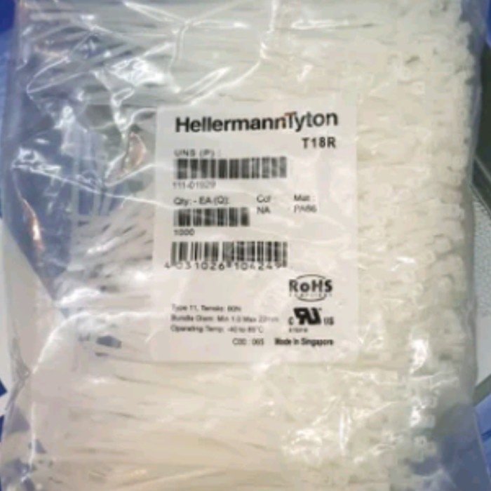 

Terbaru Kabel Ties 100Mm T18R Insulok-Hellerman Tyton 1000Pcs Promo Terlaris