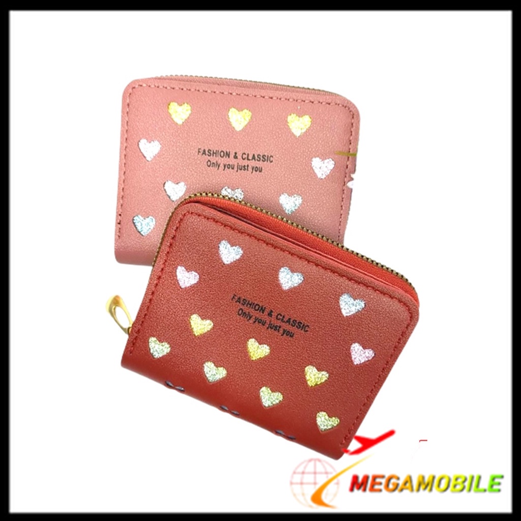 MM - Dompet Wanita Pendek Forever Memory Love Glitter 033 Dompet Wanita Mini Dompet Kartu Kecil