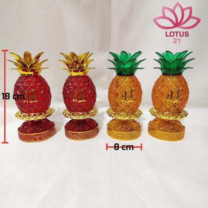 Lampu Led Nanas |Baterai|Tinggi 18 Cm|Lampu Altar Papan Sembahyang Pengiriman Cepat