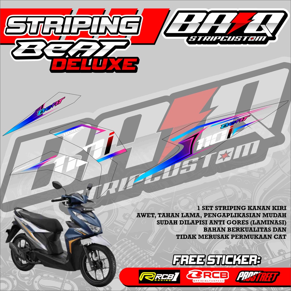 STICKER STRIPING TRANSPARAN BEAT DELUXE - STICKER STRIPING BEAT DELUXE TRANSPARAN MOTIF GRAFIK