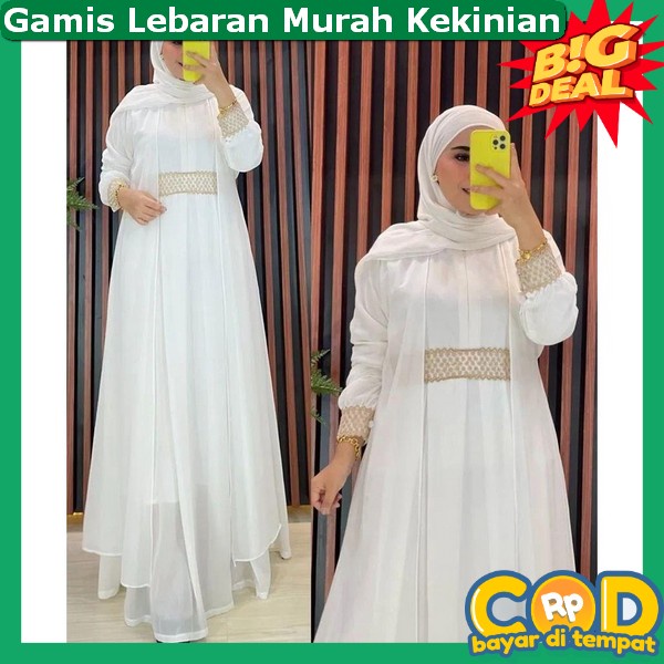 Gamus Putih Ihram Haji Permpuan Jumbo Gamis Mewah Lebaran 2024 Gamjs Ied Raya Dewasa Import 2024 Baj
