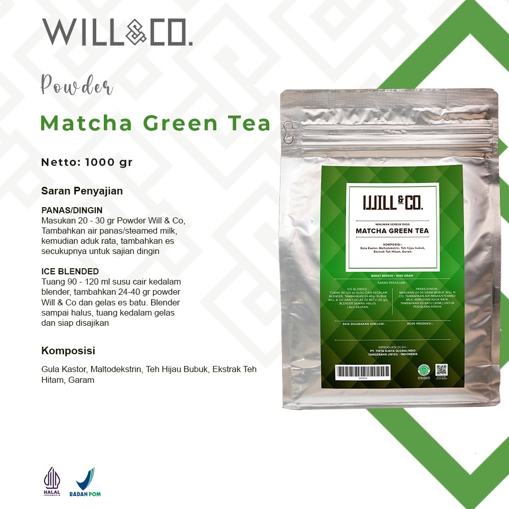 

Bubuk Numan Matcha Greentea Will&Co Powder 1Kg