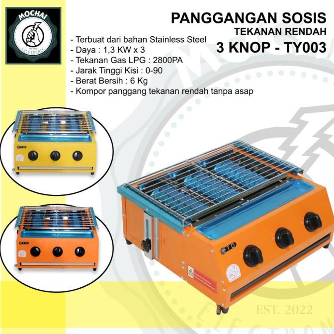 Kompor Bbq Grill Sosis Bakar Sate Bakar 3 Tungku Gas Kompor Panggang