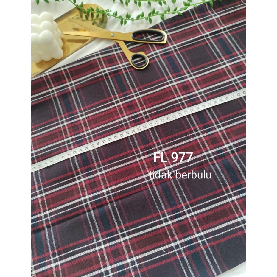 Kain Meteran Motif Merah Kain Flanel Bahan Kotak Katun Yarndyed Harga Per 0.5Meter/Kain Meteran Happ