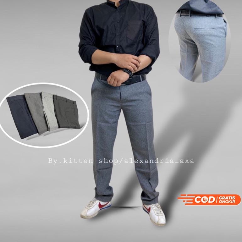 Kain Meteran Motif Celana Bahan Pria Kerja Kantor Slimfit Formal Bahan Dasar Kain Terbaik