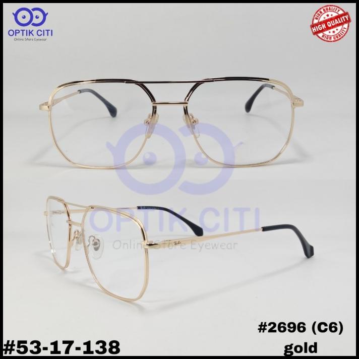 Frame Kacamata Pria Wanita Bulat Aviator 2696 Ringan Grade Premium C6