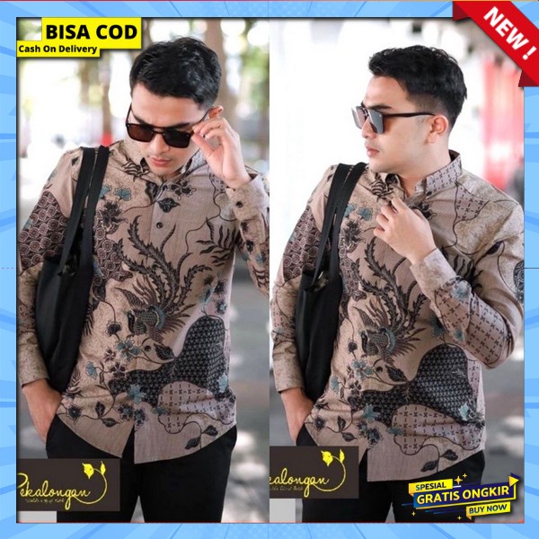 Baj Atasan Kemeja Batik Pria Pakaian Lakilaki Kerja Formal Bsju Batk Cowo Remaja Kemja Btik Cowok Ke