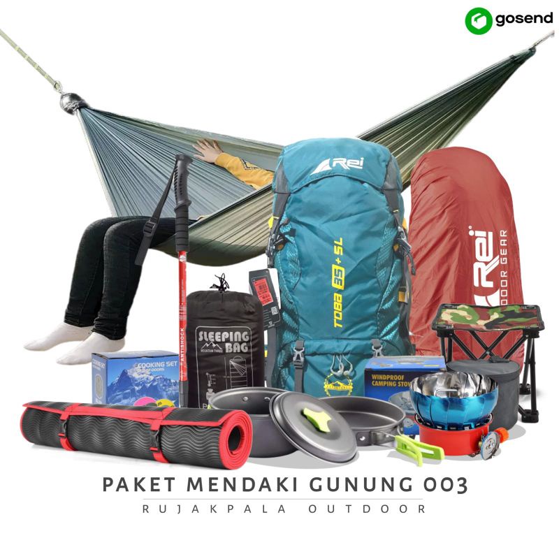 Paket Mendaki Carrier Arei Outdoorgear Ramelu 60+5L Tas Gunung Carrier Rei