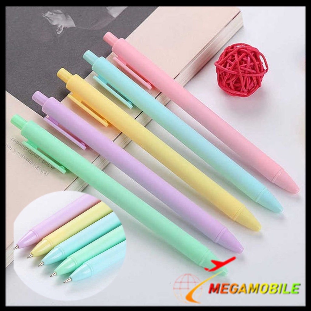 

MM - Pena Cetekan Macaroon Pulpen Warna Pastel Tinta Hitam Alat Tulis Sekolah Kantor Pen Warna Warni Bolpoint Polos Murah