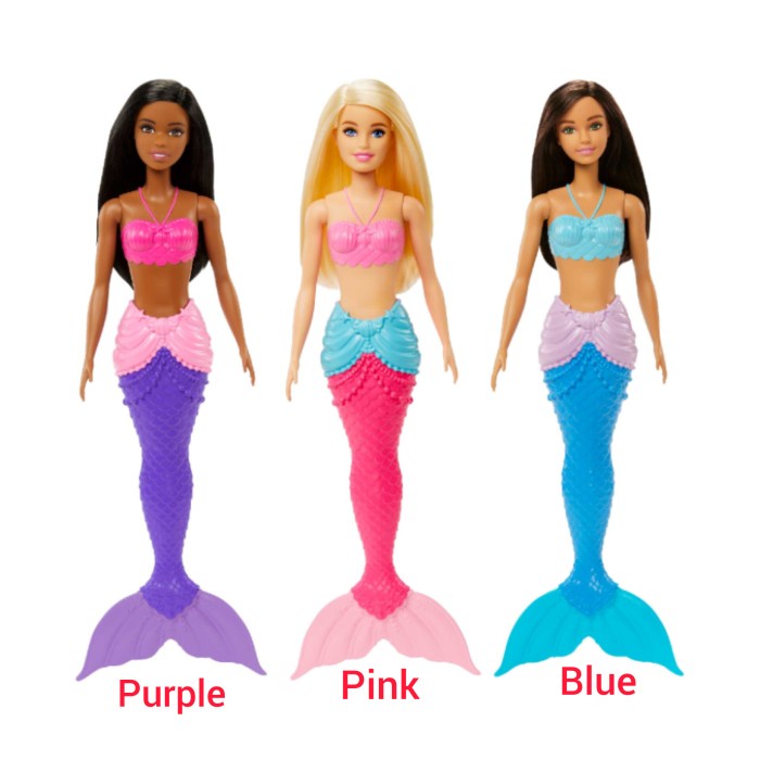 Boneka Barbie Dreamtopia Blonde Mermaid Dolls Purple Blue Pink