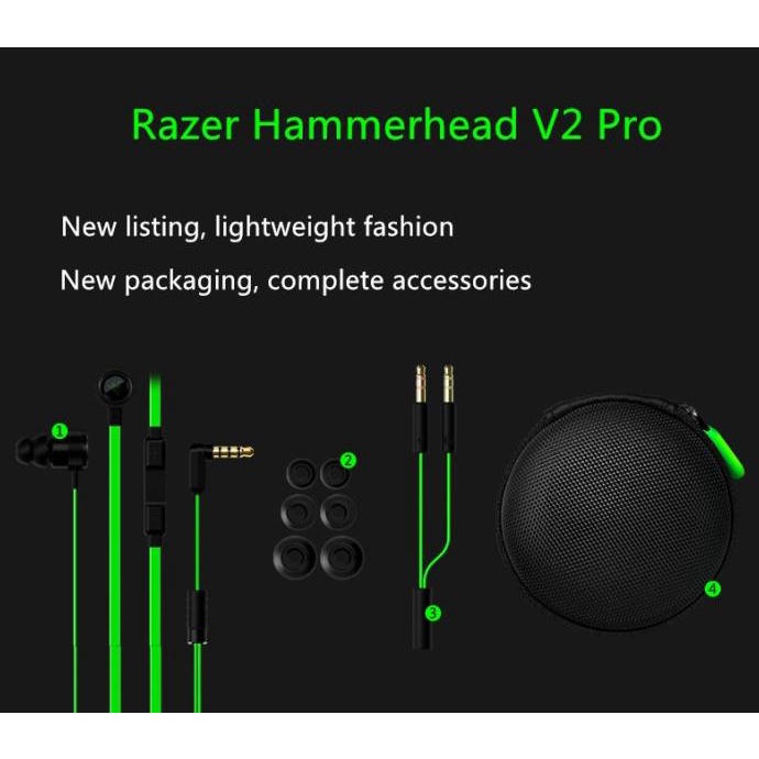 Razer Hammerhead Pro V2 Dota2 Earphone Gaming Hammerhead