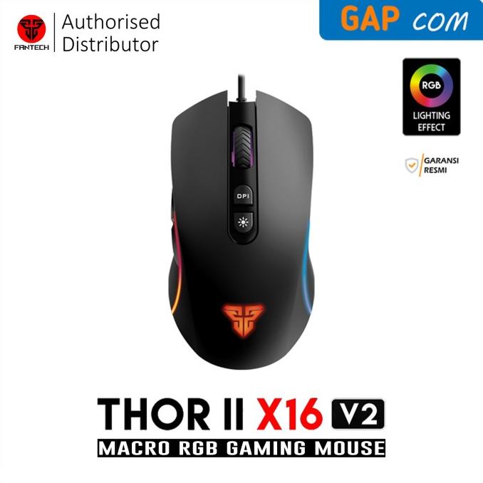 Mouse Gaming Macro Fantech X16 V2 Thor Ii Rgb Gaming Mouse Pixart 3519