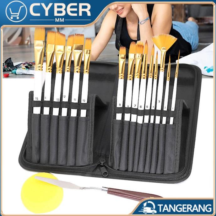 

Kuas Lukis 1 Set / 1 Set Kuas Lukis / Brush Set Lukis 15 Pcs