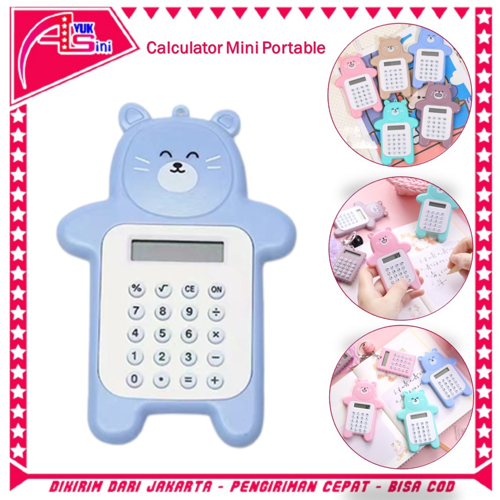 

AS Calculator Mini Portable Motif Bear Kalkulator Portable Mini Beruang Kalkulator Unik Kalkulator 8 Digit Mini Portable Kalkulator Beruang Tombol Karet Kalkulator Sekolah /Stationary Warna Warni