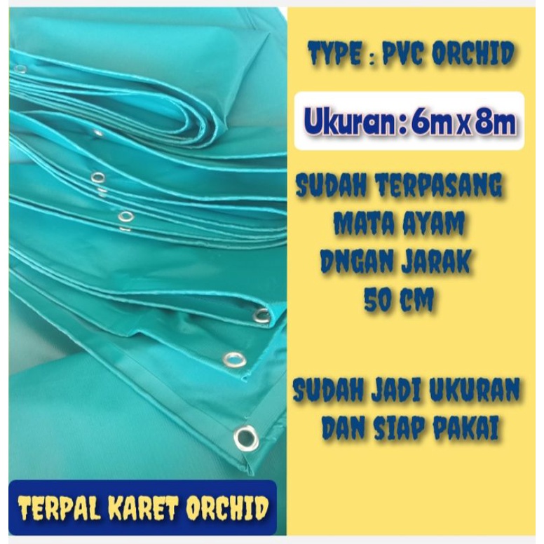 terpal karet Orchid , ukuran 6x8