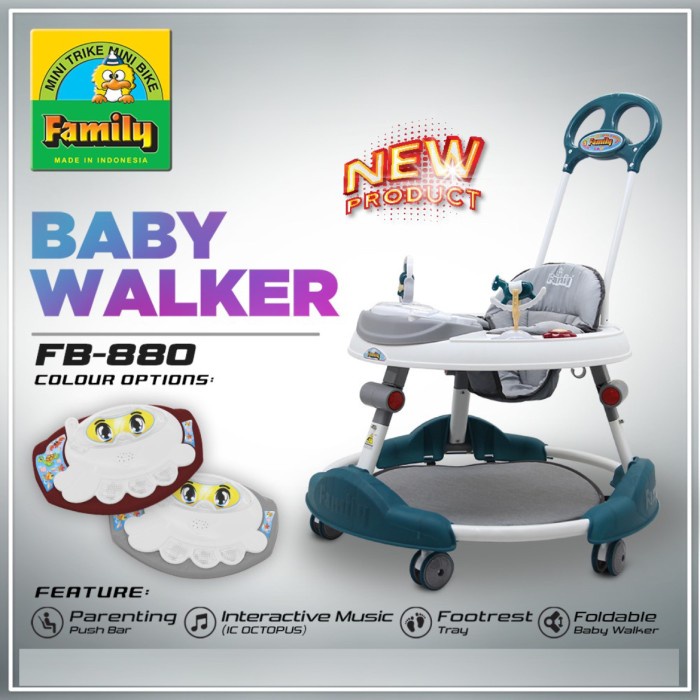 Baby Walker Family Fb 880 Fb880 Fb-880 Alat Bantu Jalan Bayi Musik