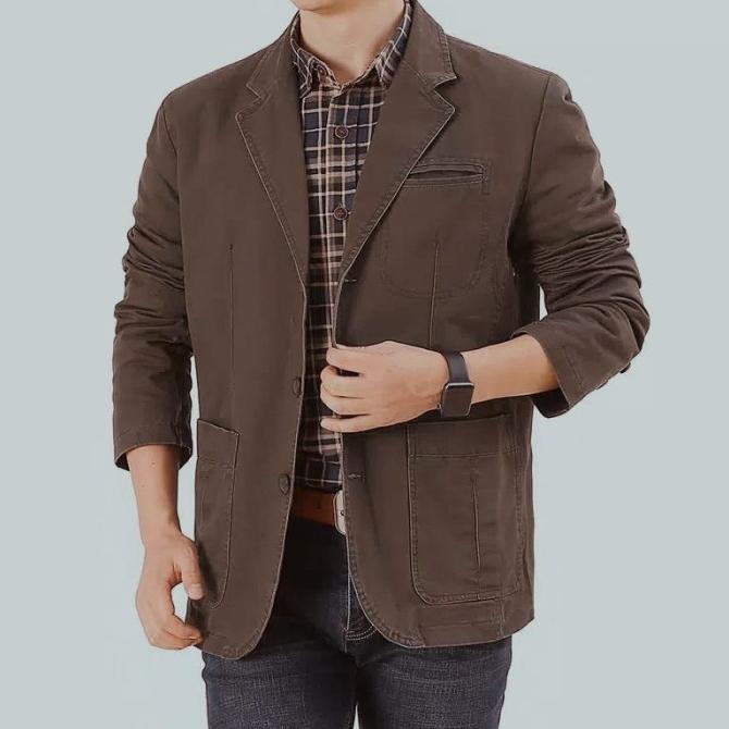 jas blazer pria terbaru - coklat tua - terlaris terbagus