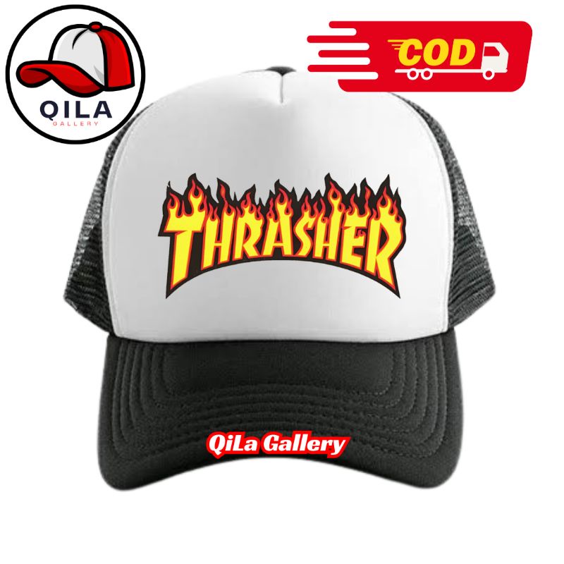 QiLa Gallery Topi Trucker THRASHER - Topi Distro THRASHER Logo - Topi TRASHER Premium - Topi Pria De