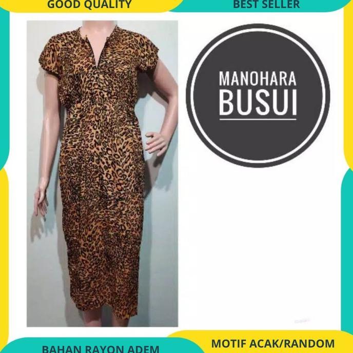 Hot - Daster Wanita Dress Leopard Motif Macan XL-XXL Busui Resleting Jumbo 