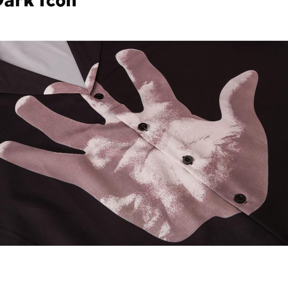 Dark Icon Hand Printing Hawaiian Shirt Men Summer Men'S Shirts Polo Shirts