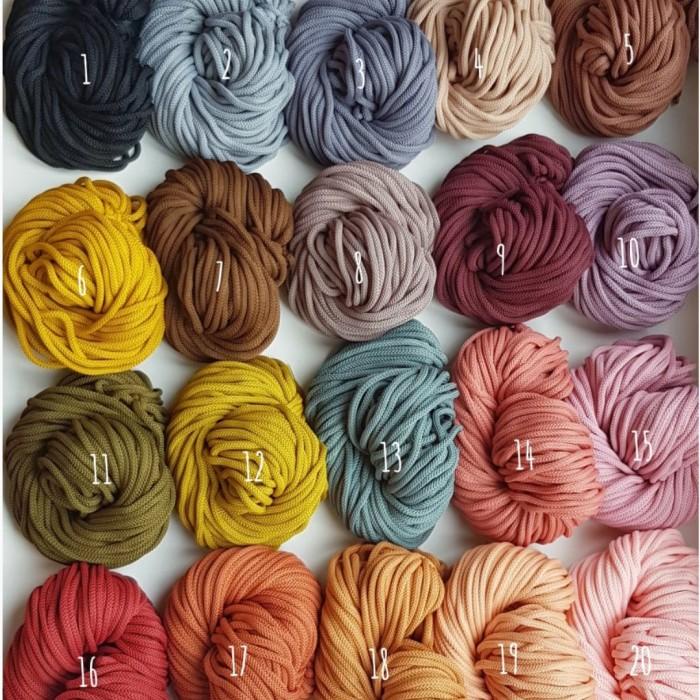 Benang Rajut Tali Macrame Polyester Premium (Udon Yarn 6 Mm) No 11-20