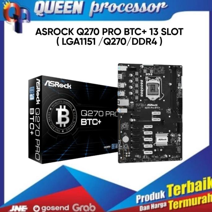 Mainboard Mining Asrock Q270 Pro Btc+ 13 Slot Pcie New 