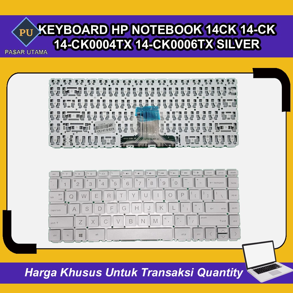 Keyboard HP Notebook 14ck 14-Ck 14-Ck0006tx 14-Ck0004tx Silver