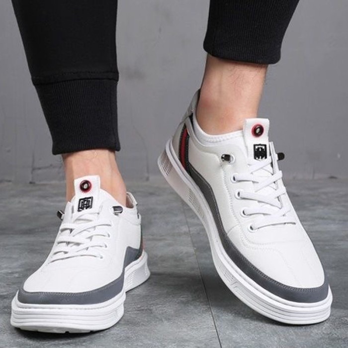 Sepatu Pria Cowok Kasual Formal Keren Tali Putih Spatu Import Santai