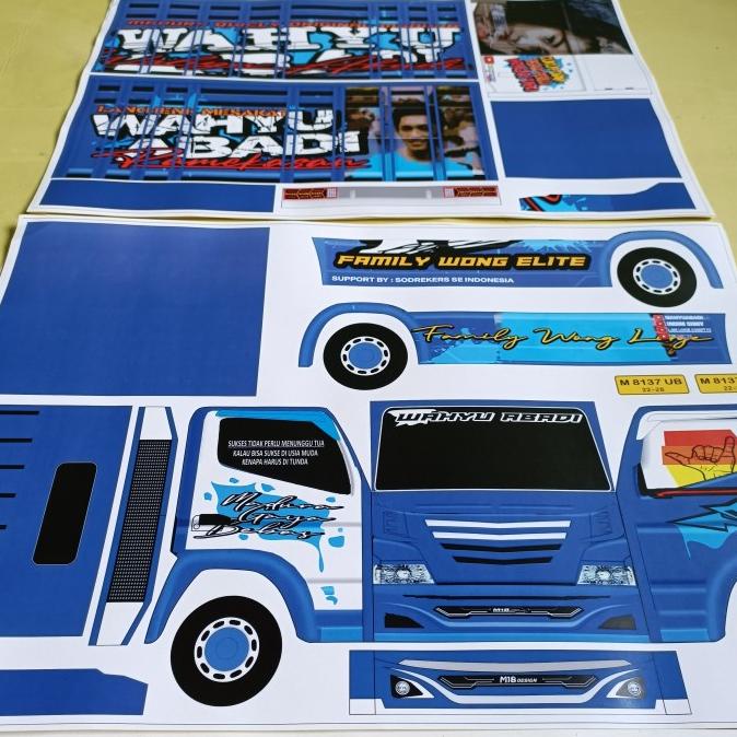 pola stiker miniatur truk oleng ukuran besar (Bayar ditempat)