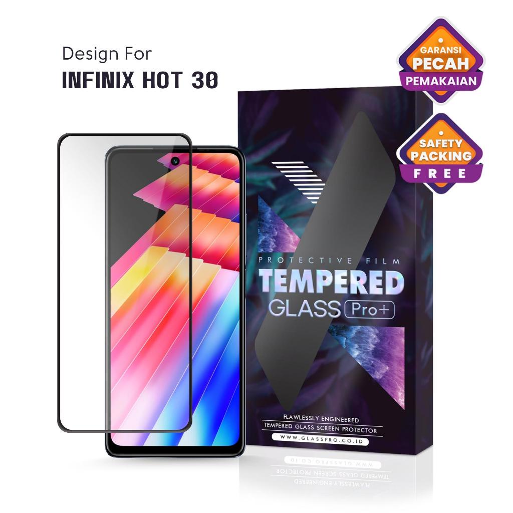 Premium Tempered Glass Infinix Hot 30 Full Cover - Anti Gores Kaca Screen Protector Screen Guard Not