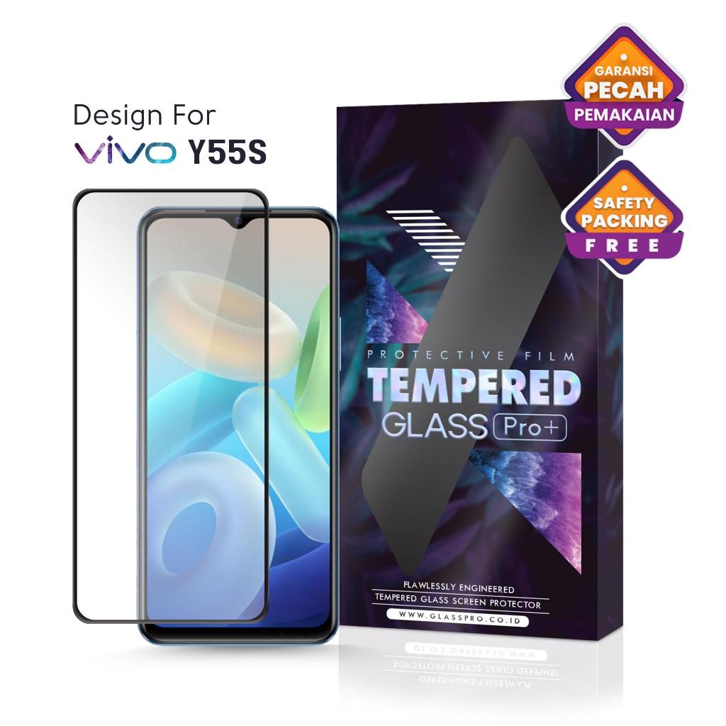 Tempered Glass Vivo Y55s Full Cover  - Premium Glass Pro