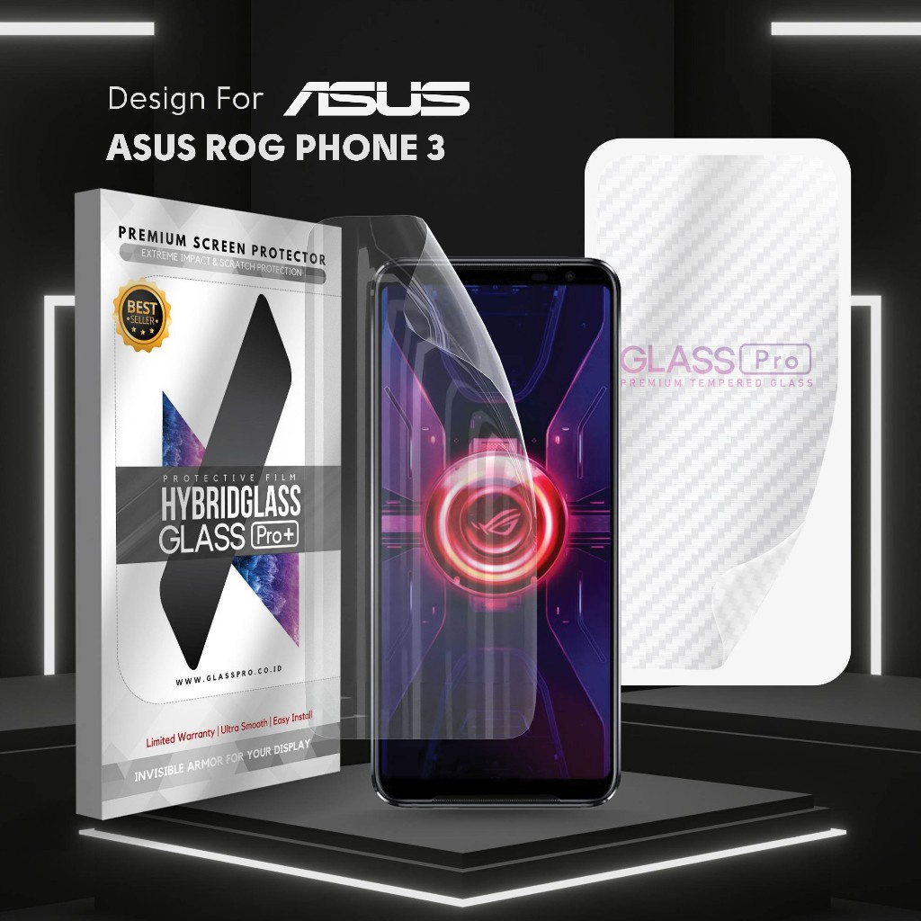Hybrid Glass Premium Anti Gores Hydrogel Asus ROG Phone 3 Full Cover Screen Protector Glass Pro Not 
